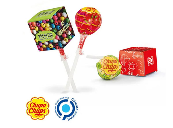 Rechteckige Chupa Chups Lollybox als Werbeartikel