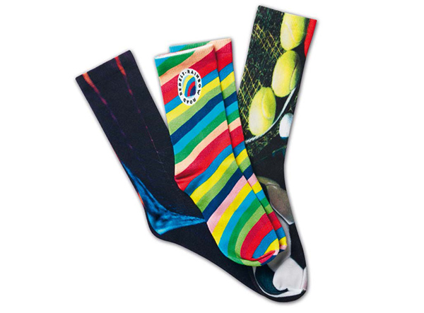 Bunte Socken als kreatives Merchandise