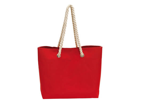 Rote Tasche im Marine-Look